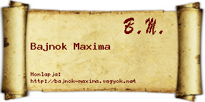 Bajnok Maxima névjegykártya